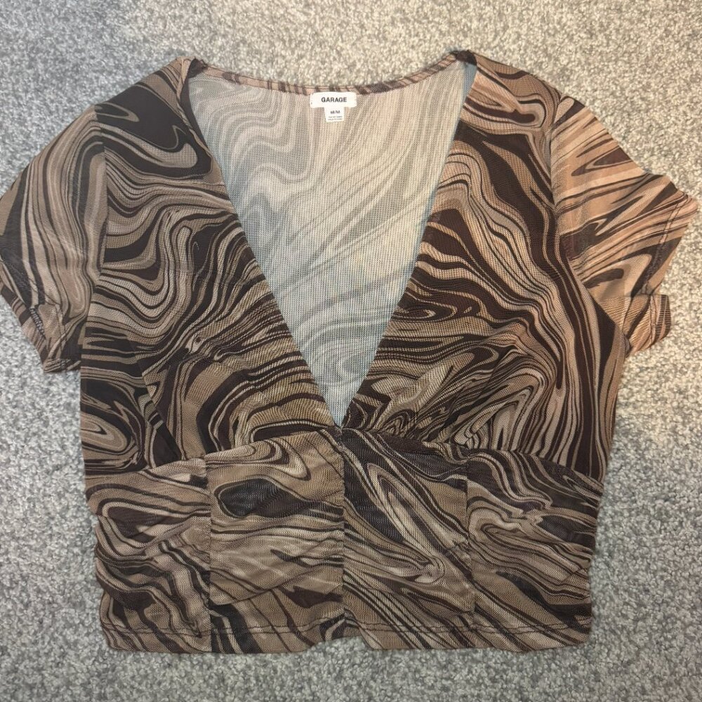 Garage Women's Low-Cut Top (Brown) Medium